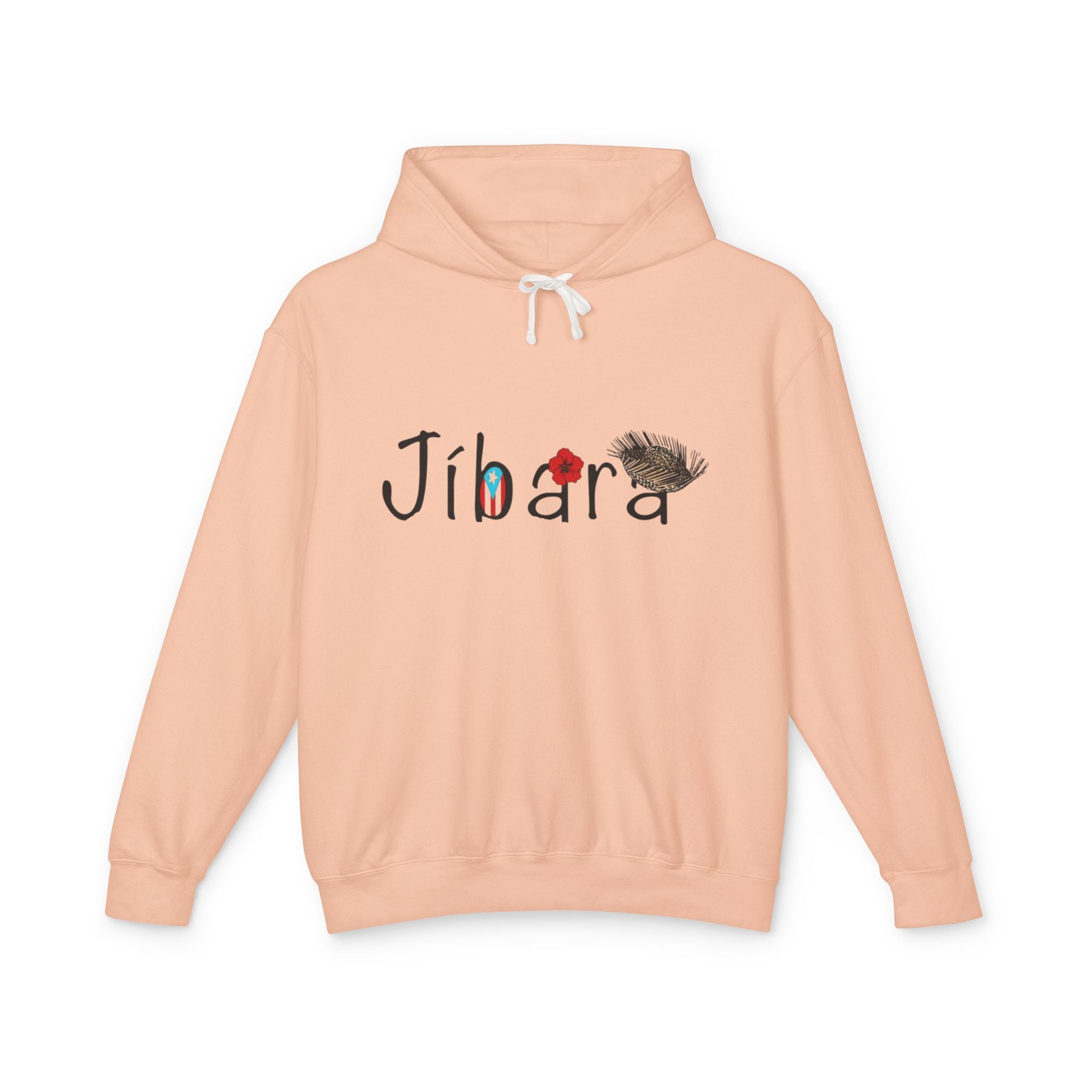Jíbara Hoodie — Puerto Rican Heart Flag Lightweight Hooded Sweatshirt