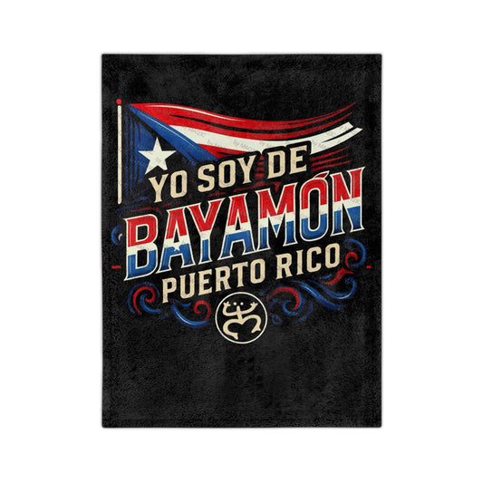Bayamón Strong  Grit, culture, and heart Puerto Rico Pride Velveteen Blanket, Cozy Throw for Home, Bayamon Decor, Gift for Puerto Rican Heritage