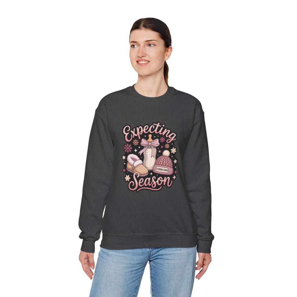 Expecting Season Sweatshirt  Cute Pregnancy Announcement Pullover Cartoon Christmas T-shirts and Sweaters