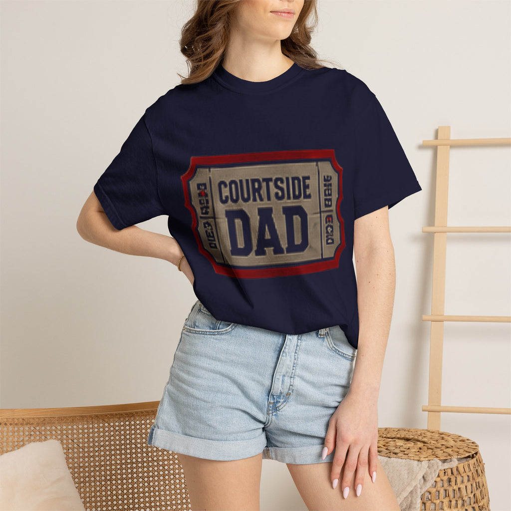 Courtside Dad T-Shirt — Vintage Ticket-Style Basketball Dad Tee