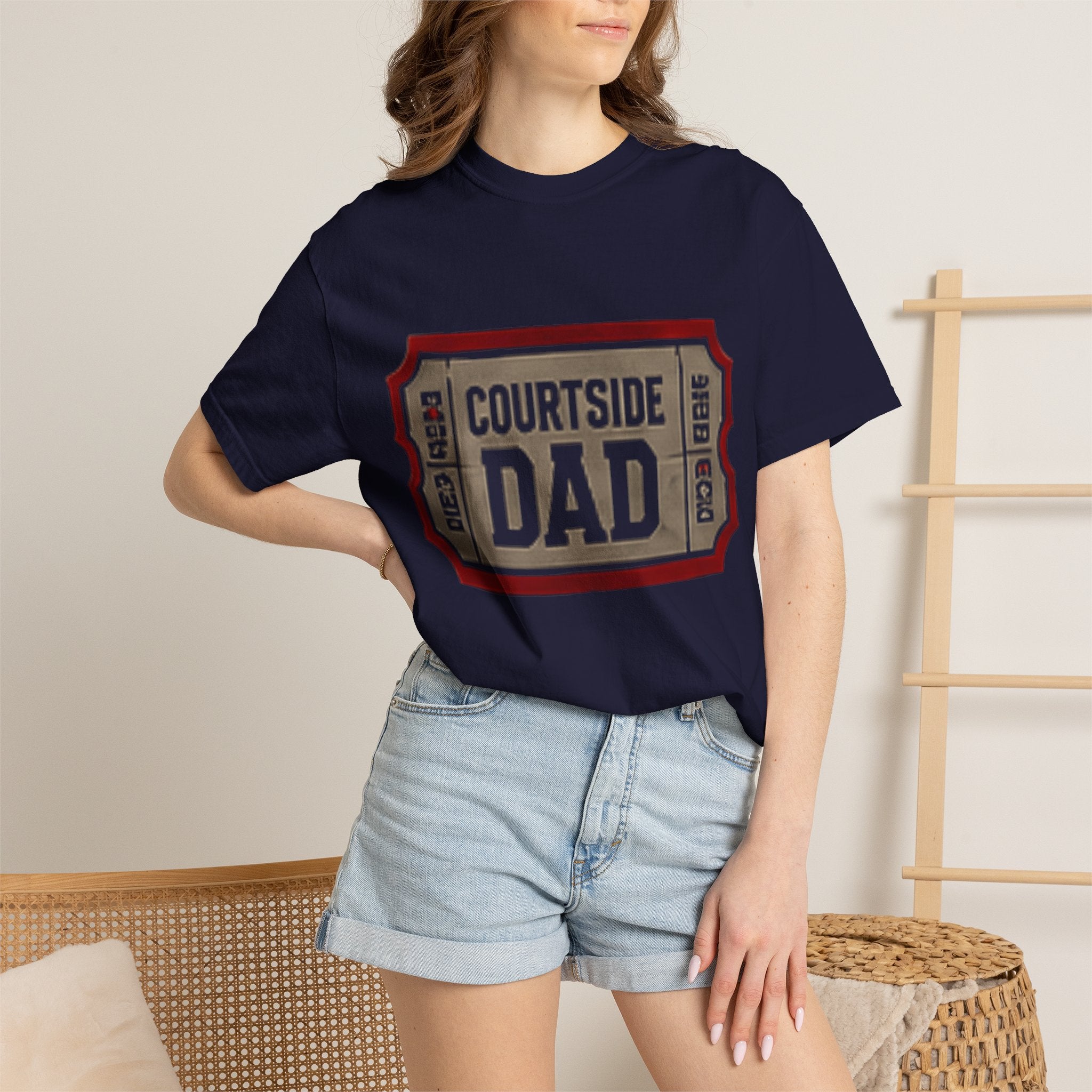 Courtside Dad T-Shirt — Vintage Ticket-Style Basketball Dad Tee