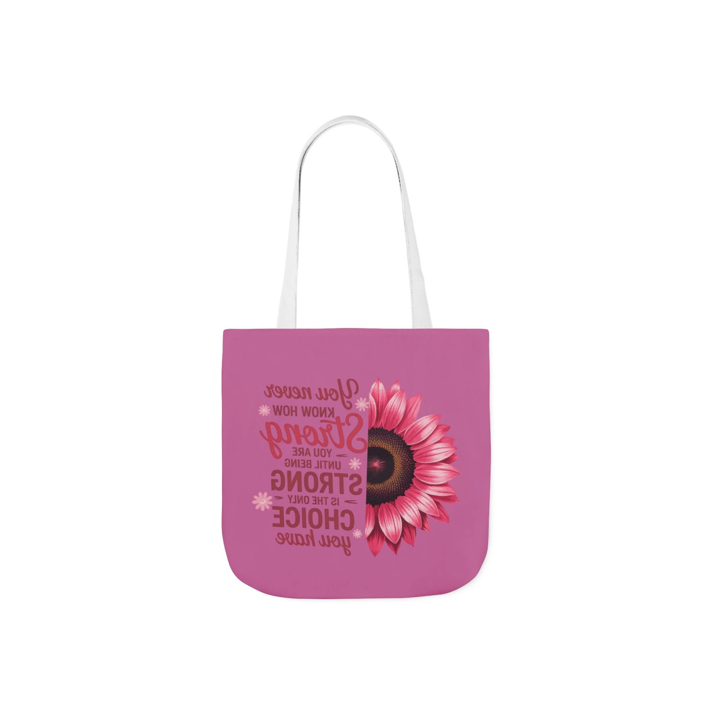 Cancer Survivor Hope Collection Inspirational Canvas Tote Bag with Floral Design