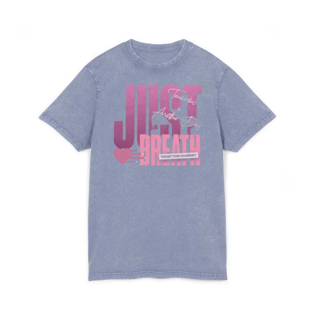 Just Breathe Acid-Wash Tee  Relaxed Pink Graphic T-Shirt