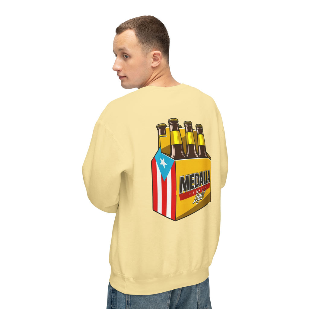 Medalla Light Puerto Rico Sweatshirt Coqui Boricua flag  Beer Pack Graphic Puerto Rico Navidades