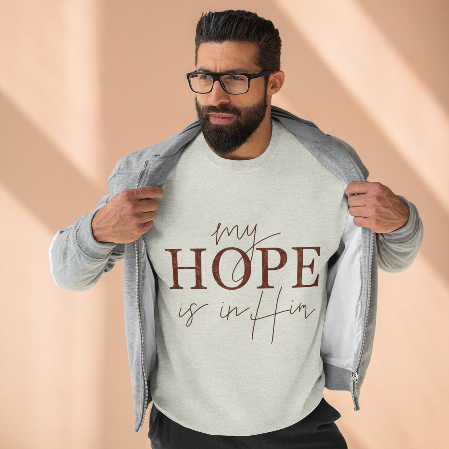 My Hope Is In Him Crewneck Sweatshirt — Christian Inspirational Faith Pullover