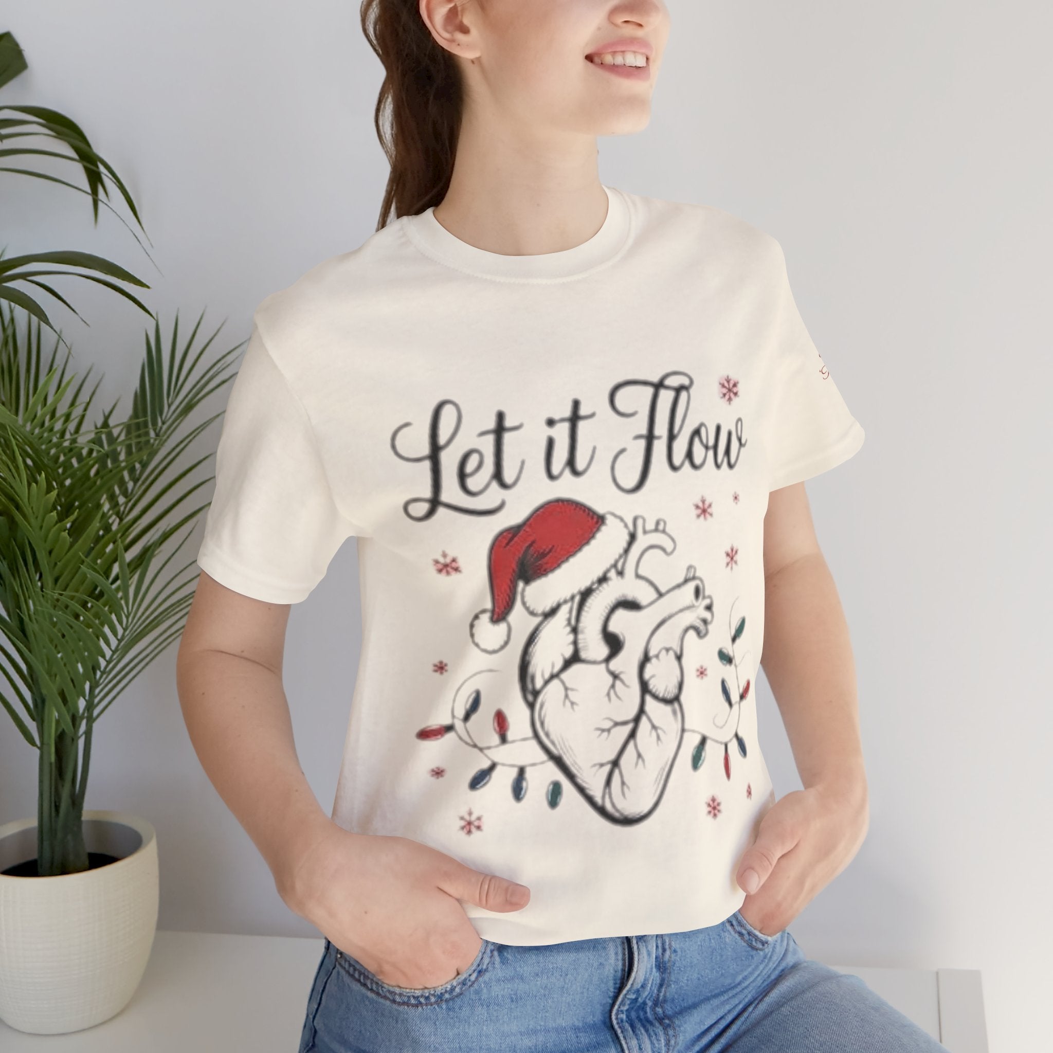 Let It Flow Heart Tee  Christmas Anatomical Heart Shirt
