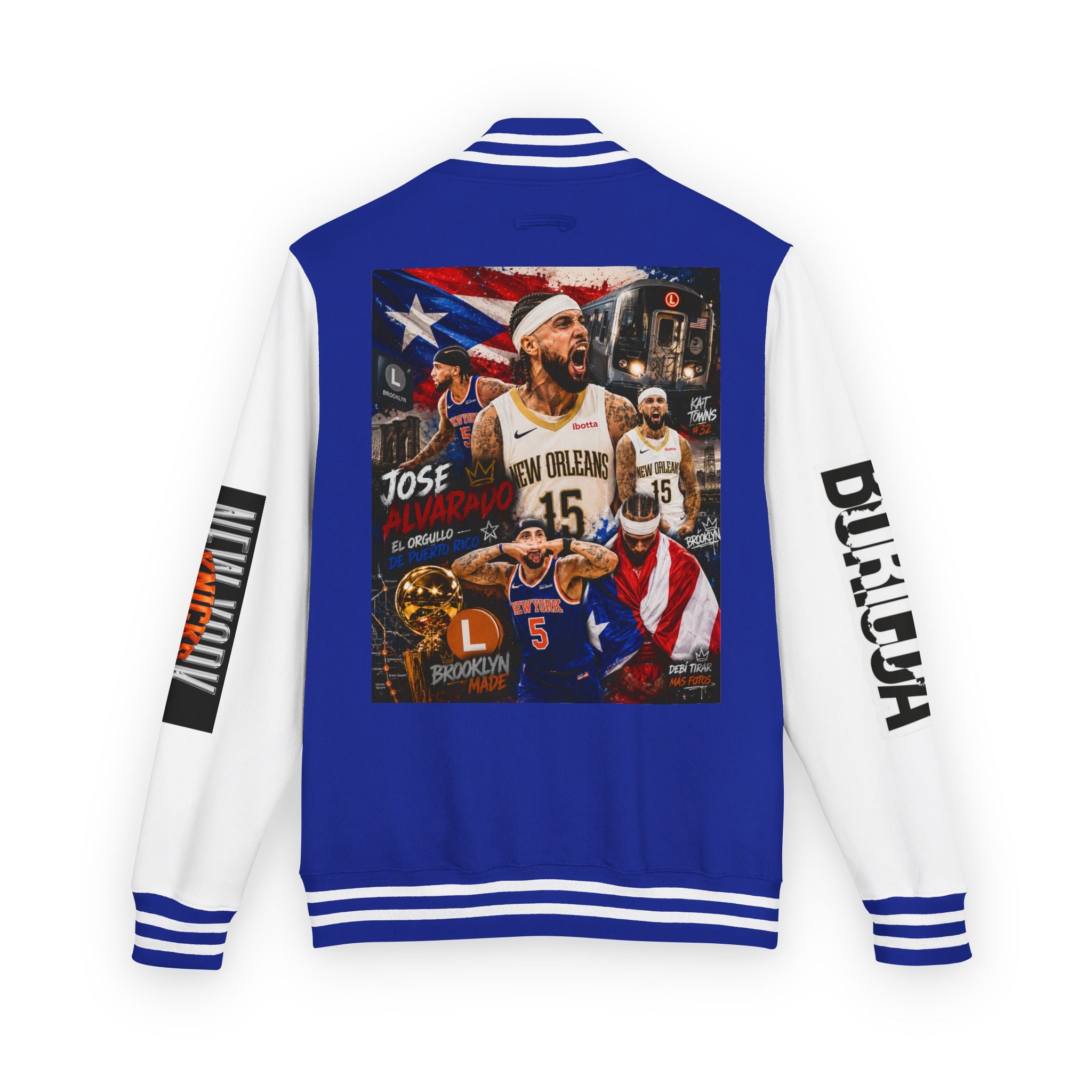 Basketball-Inspired Letterman Jacket — Men's Retro Varsity Sports Jacket Jose AlvarTribute Varsity Jacket