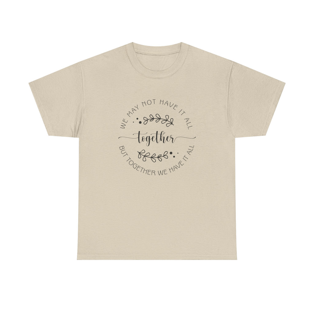 Together Floral Circle Tee  "Together" Inspirational Family Unity Shirt
