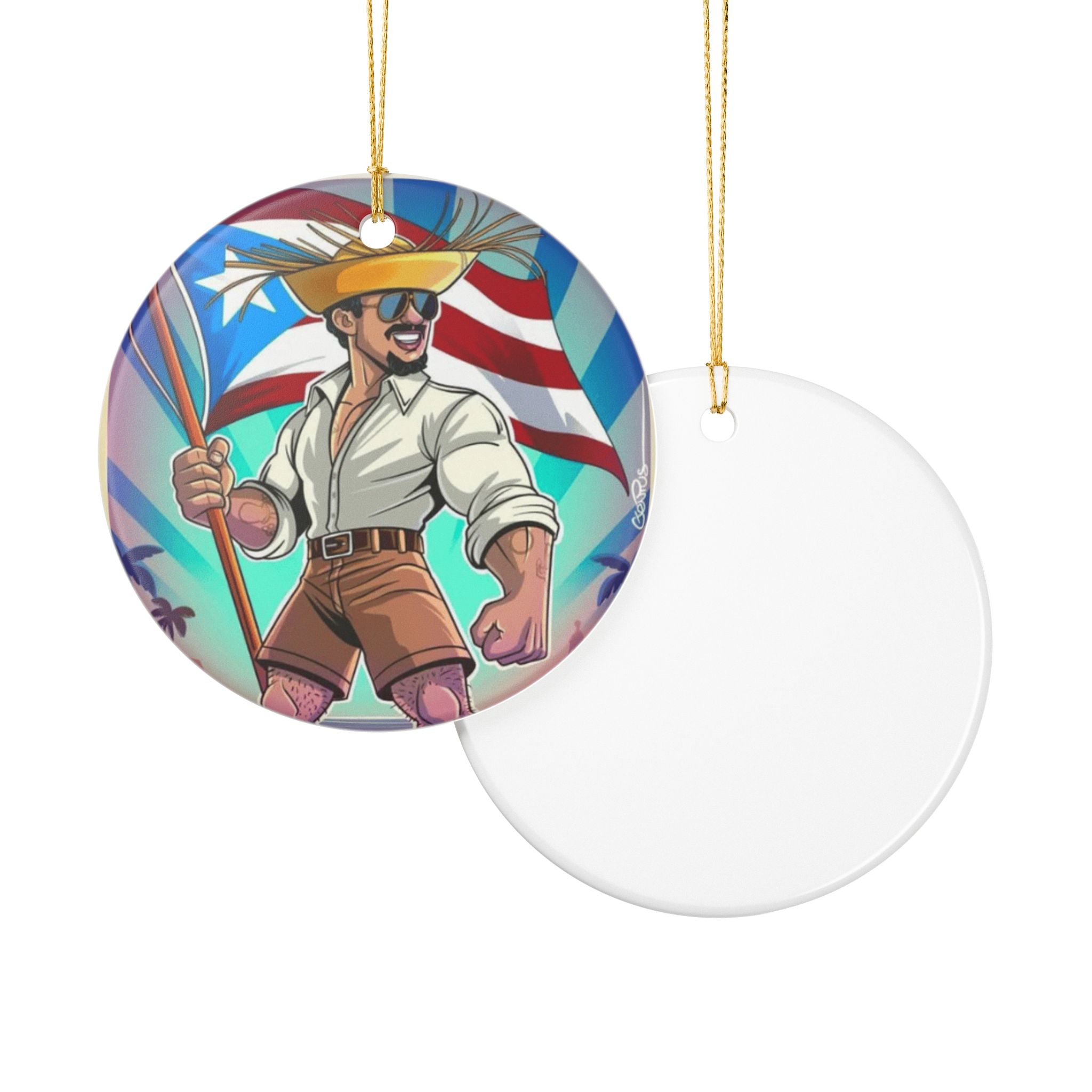 Puerto Rico Proud Glass Ornament – Sports, Music & TV Island Icons Benito