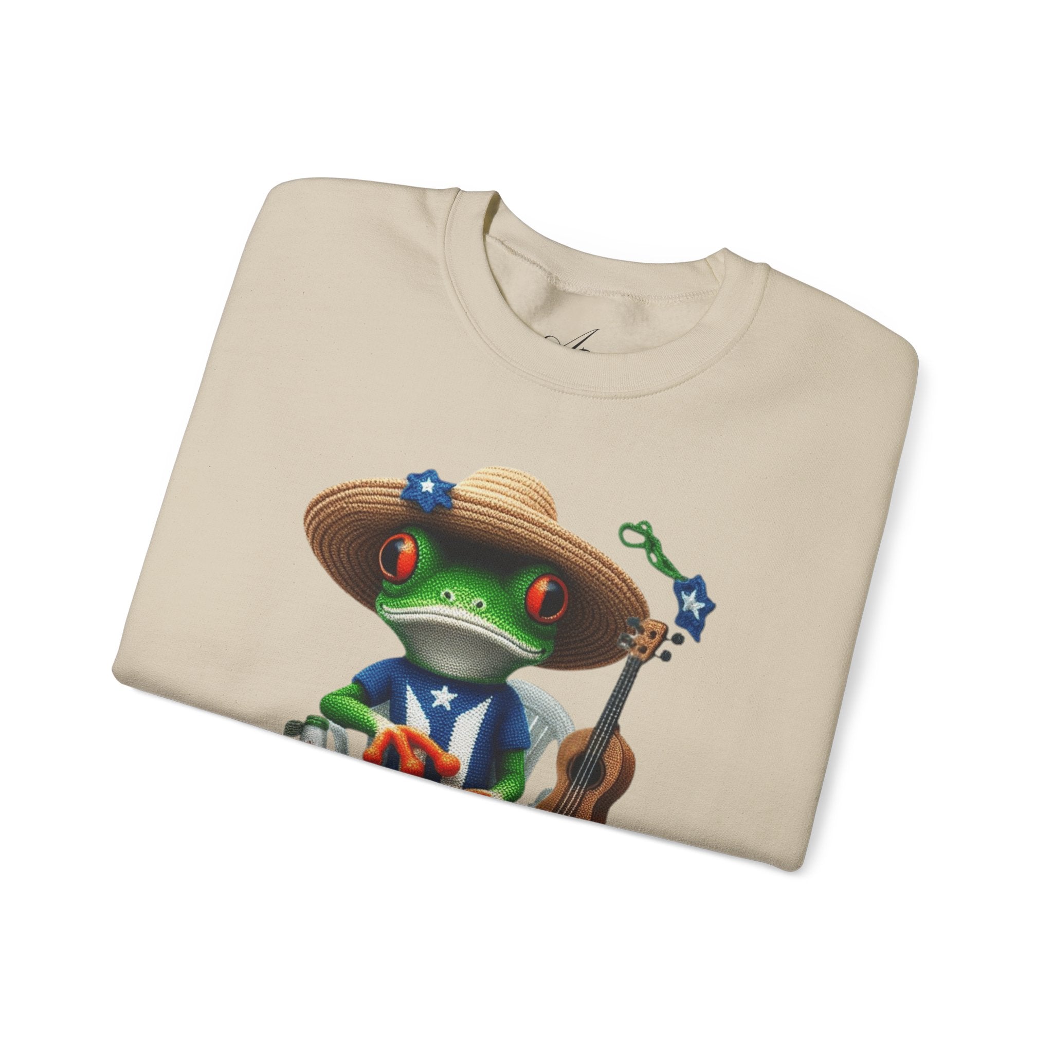 Frog Coqui Crewneck Sweatshirt – Coquito y Medalla Puerto Rican Vibes