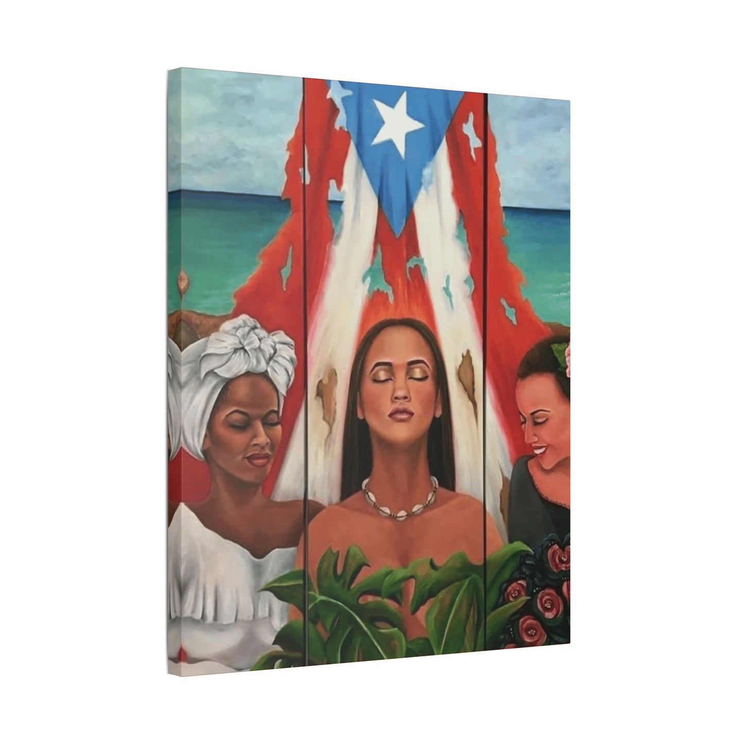 Capturing the Heart and Soul of Puerto Rican Art, Ethnic Canvas Print, Gift for Art Lovers, Beach-Themed Artwork