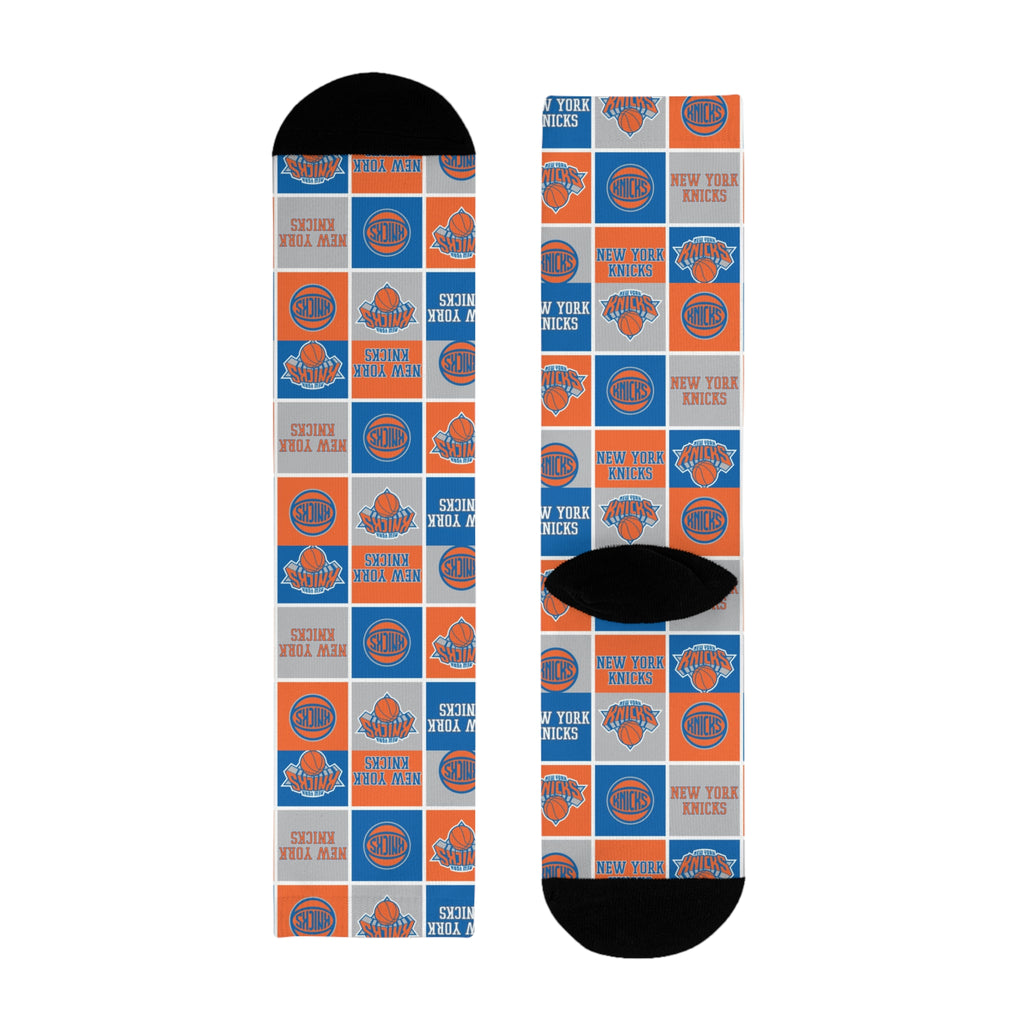 Basketball-Inspired Pattern Crew Socks — Retro Sports Sublimation Socks NY
