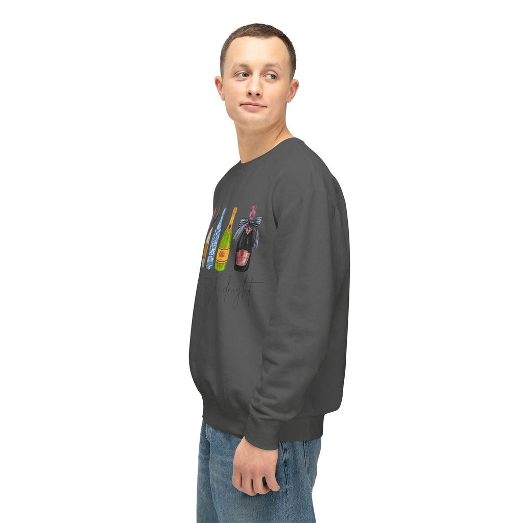 Champagne Bottles Crewneck Sweatshirt  Celebratory Bubbly Graphic