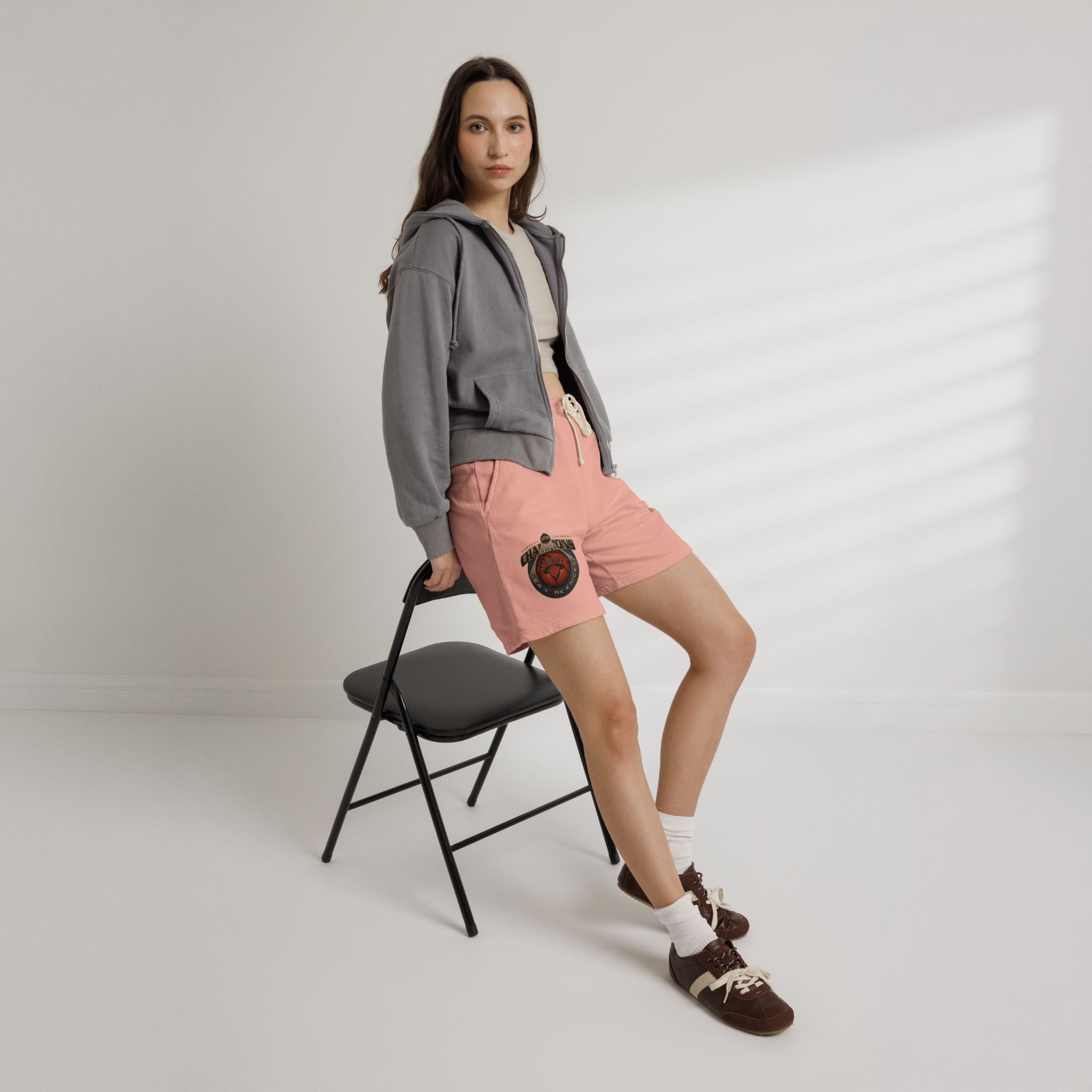 Champ-Heart Basketball Graphic Sweat Shorts — Athletic-Inspired Casual Shorts