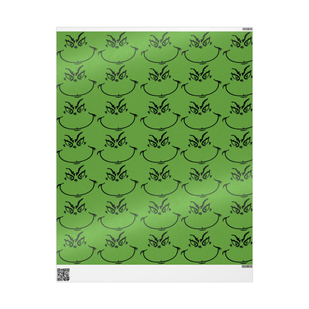The Grench Wrapping Paper Roll  Green Tribal Swirl Gift Wrap (Holiday & Birthday)