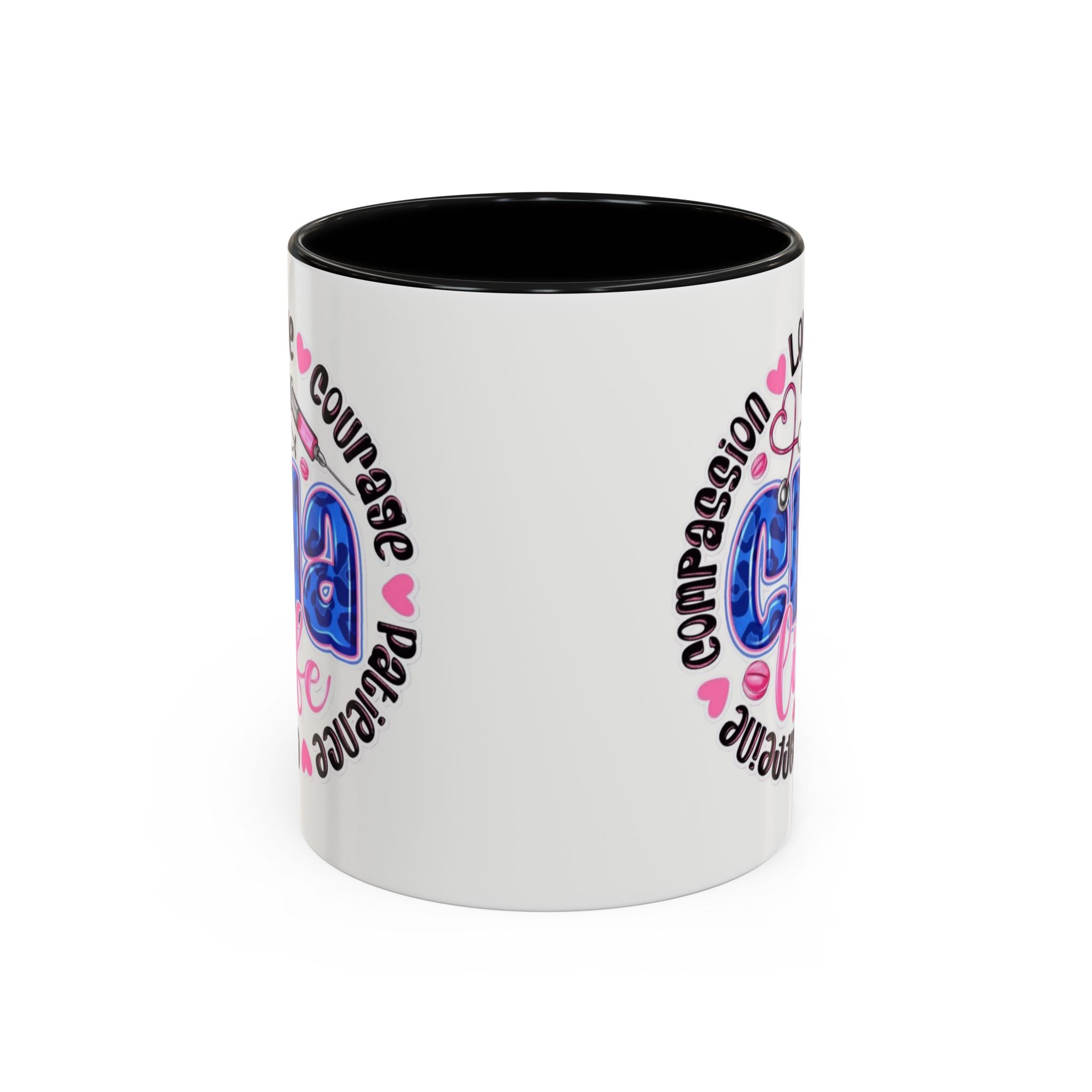 CNA Life Coffee Mug — Compassion, Courage & Patience Accent Mug (11/15oz) Medical Christmas Mug