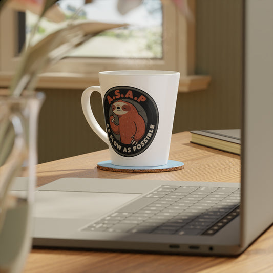 Funny and Cute Sloth Latte Mug, Coffee Lover Gift, Cozy Warm Drinkware, Perfect for Home or Office, Fun Kitchen Decor, Unique Animal Mug