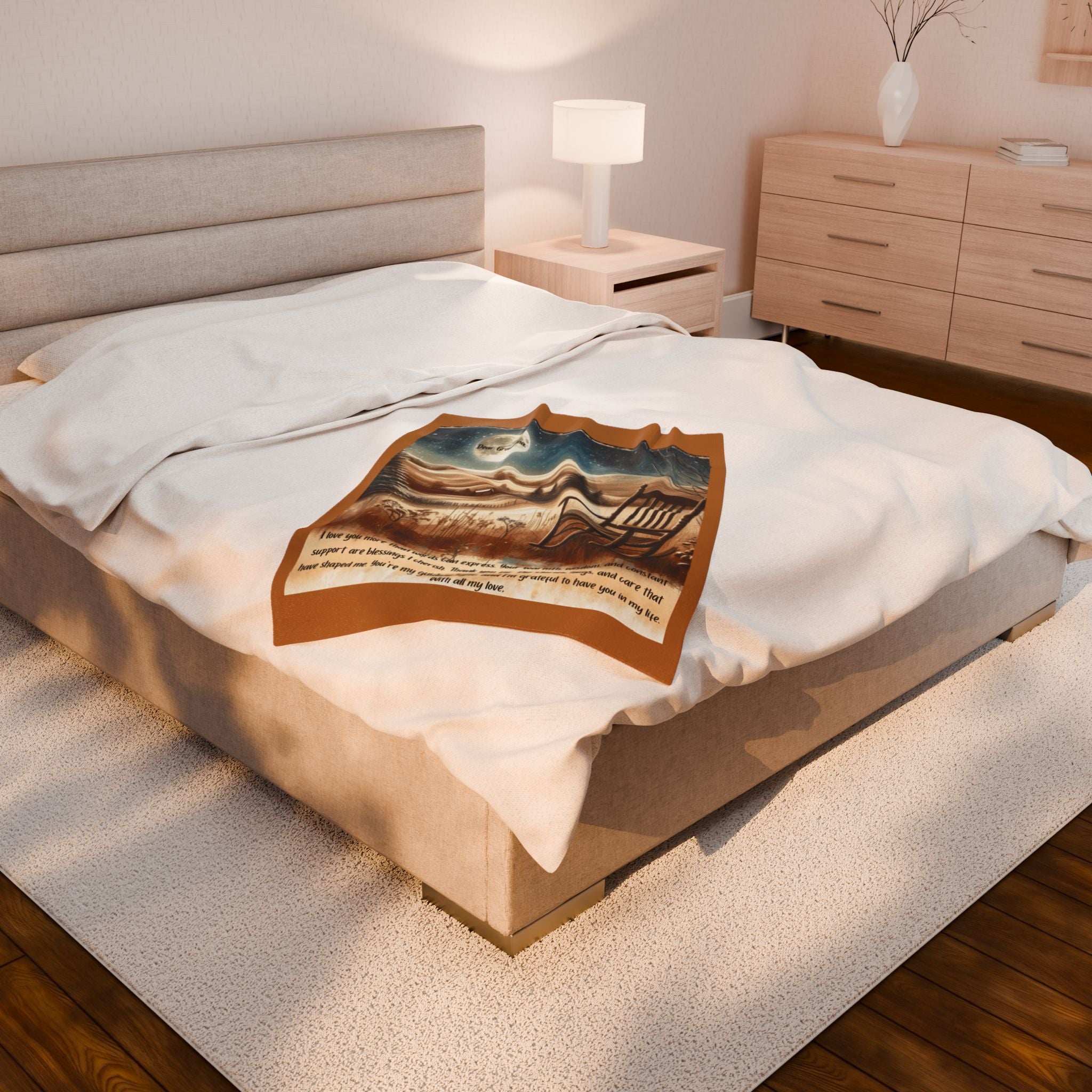 'Dear Grandma' Rocking Chair Winter Landscape Keepsake Blanket Blanket Gift for Grandma