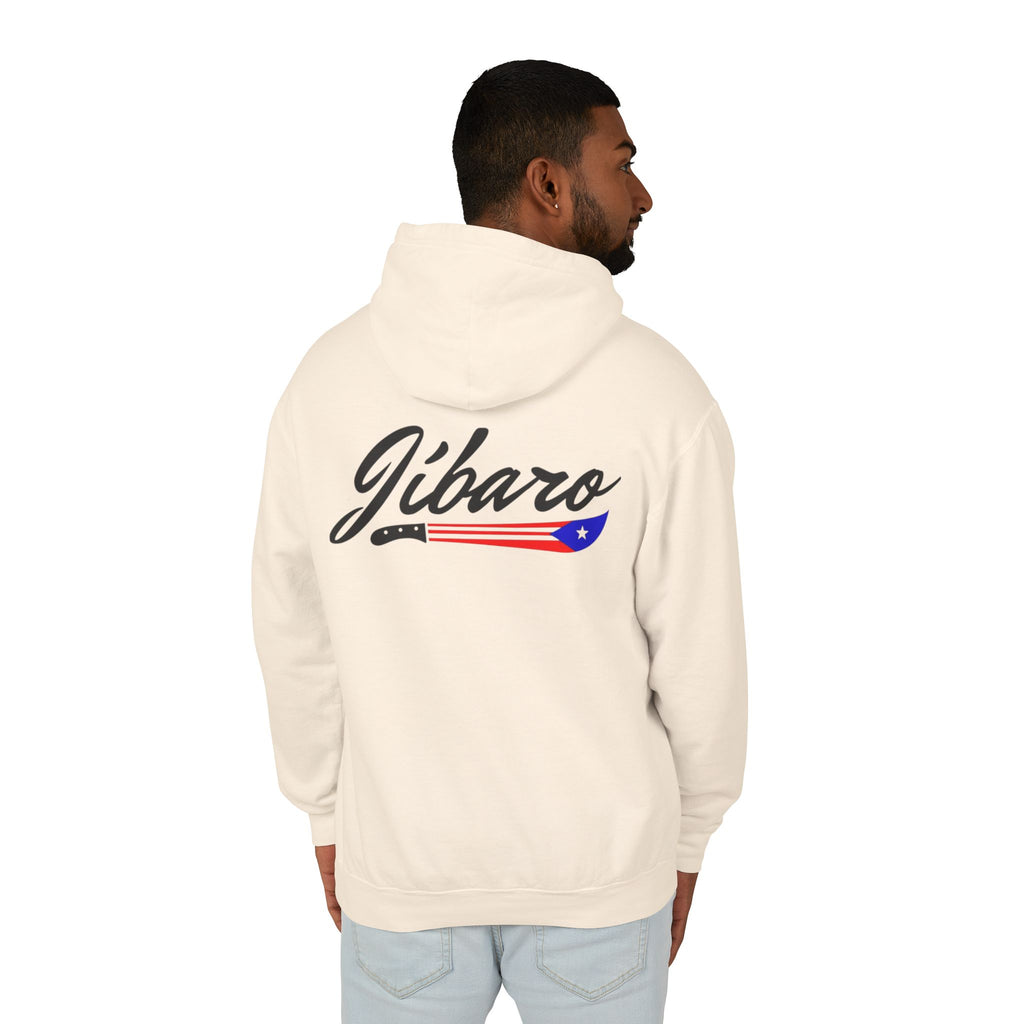Puerto Rico Heart Flag Hoodie  "Jíbaro" Back Graphic