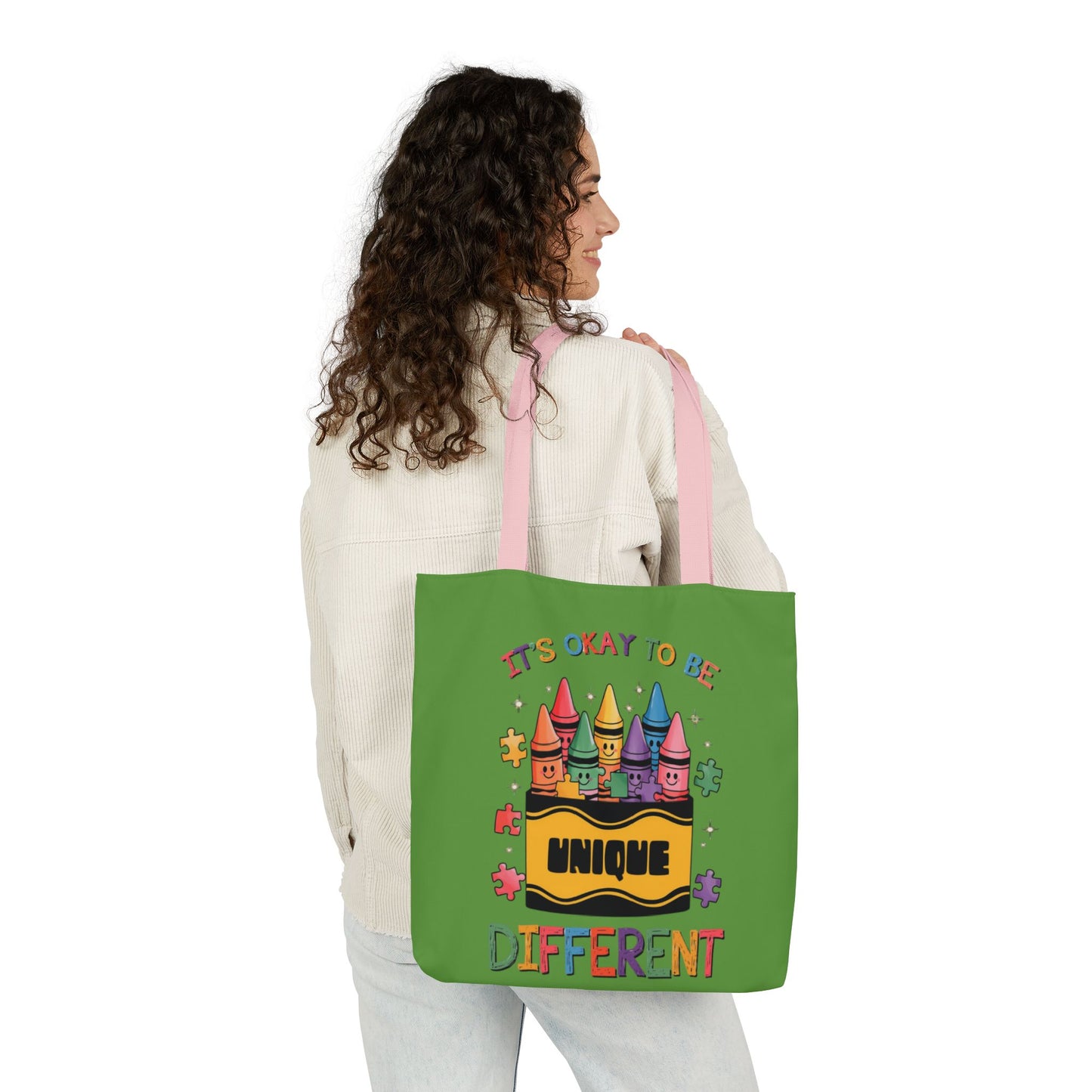 Autism Awareness & Pride Collection Unique Canvas Tote Bag with Colorful Castle Design