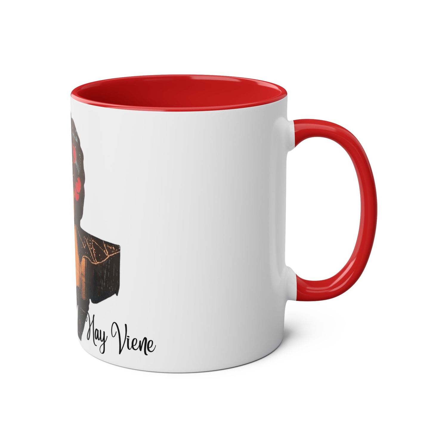 The onli one Iris Chacon Unique Two-Tone Coffee Mug - Iris Chacon Inspired Art, Trendy Mug for Coffee Lovers, Gift for Her, Retro Style,