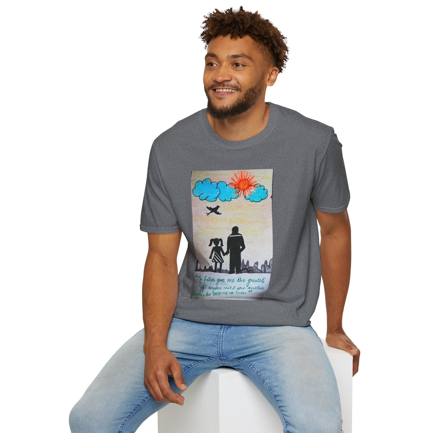 Inspirational Father-Daughter T-Shirt, Unisex Softstyle Tee for Family Bonding, Gift for Dads, Father's Day, Birthday
