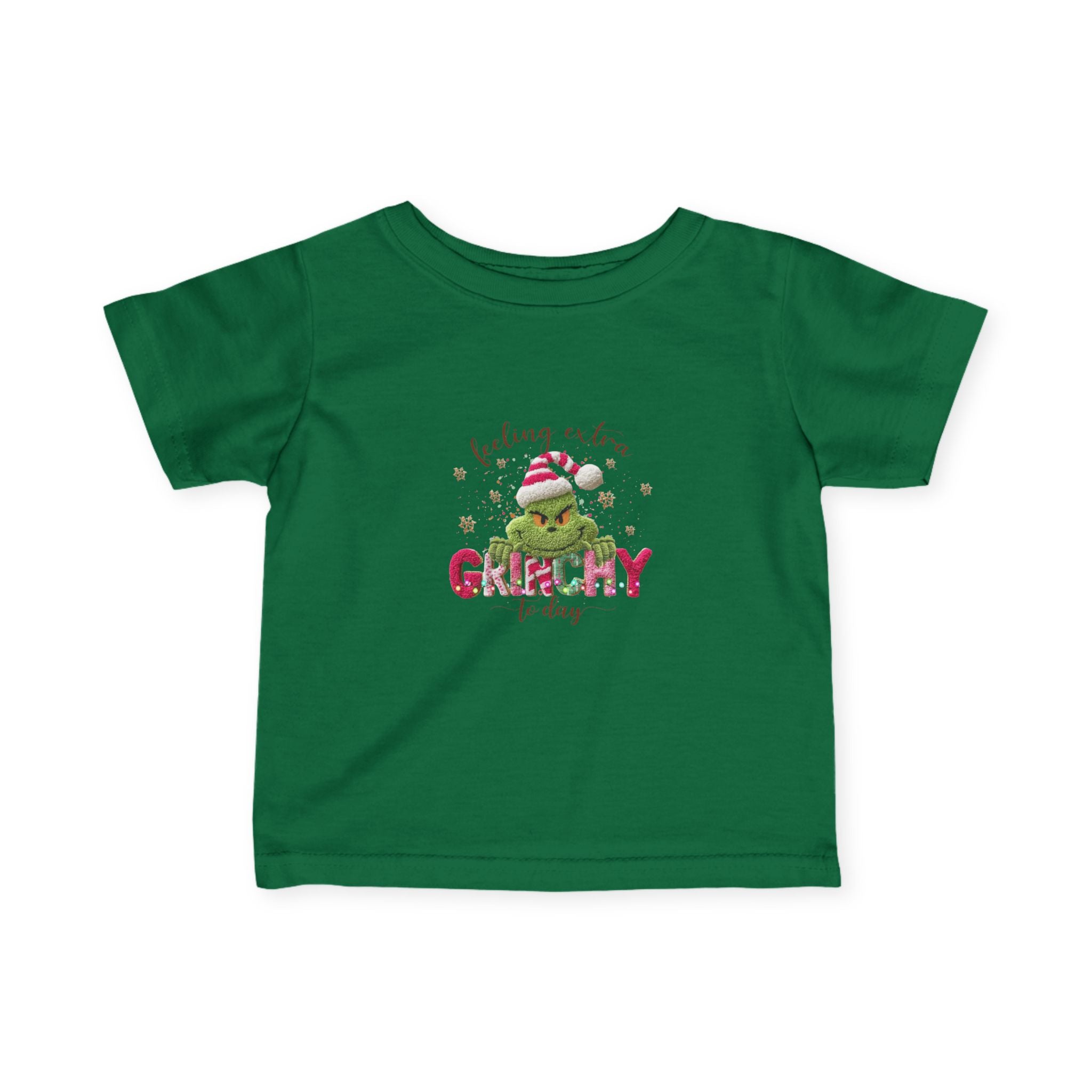 Infant Tee - "Feeling a Little Grinchy Today" Cute Baby Christmas Shirt