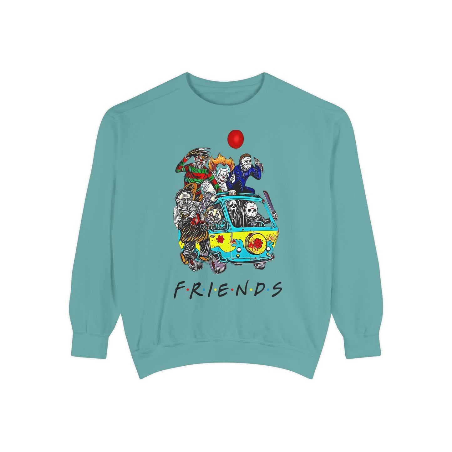 Friends-Inspired Unisex Garment-Dyed Sweatshirt, Cozy Casual Wear, Unique Graphic Sweatshirt, Perfect Gift, Everyday Style