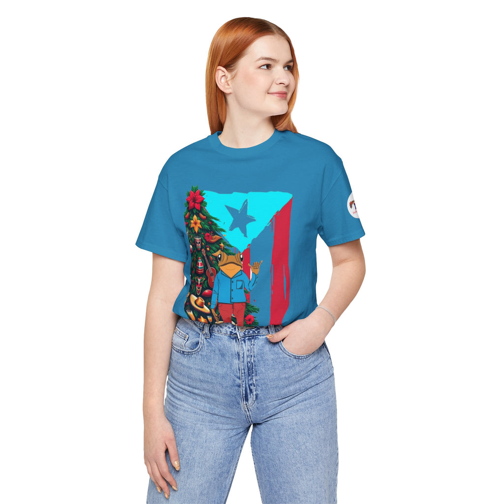 Puerto Rico Holiday T-Shirt  Coquí by Christmas Tree Graphic Puerto Rico’s Navidades