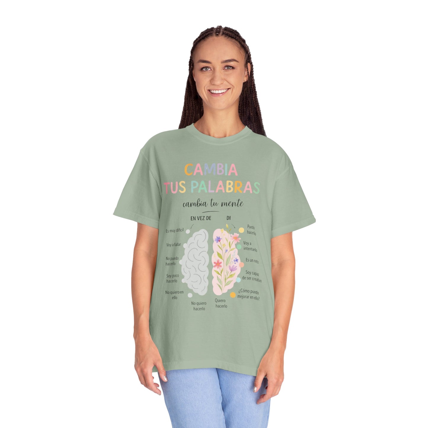 Cambia Tus Palabras Floral Positivity T-Shirt