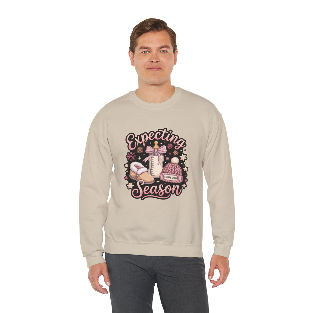 Expecting Season Sweatshirt  Cute Pregnancy Announcement Pullover Cartoon Christmas T-shirts and Sweaters