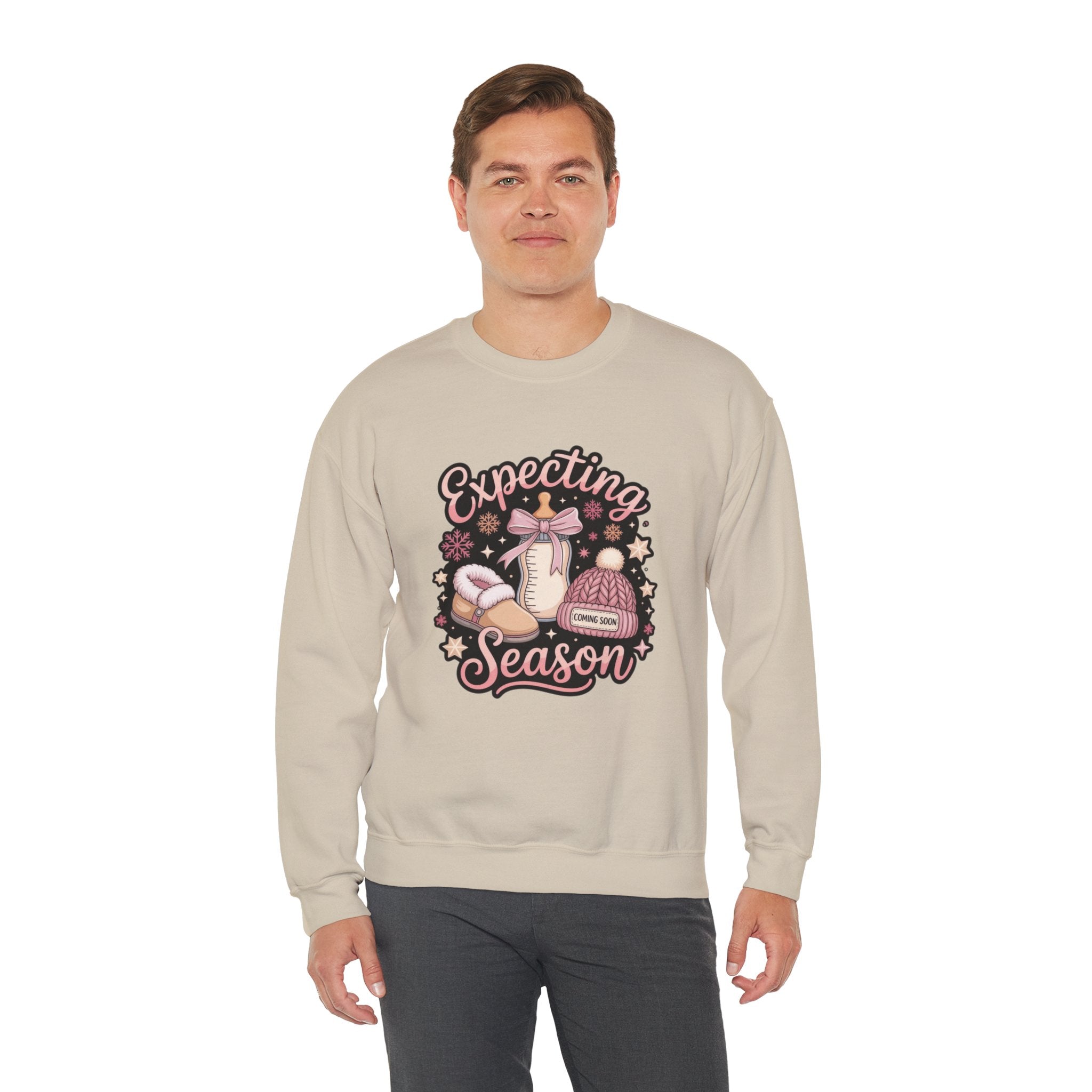 Expecting Season Sweatshirt  Cute Pregnancy Announcement Pullover Cartoon Christmas T-shirts and Sweaters