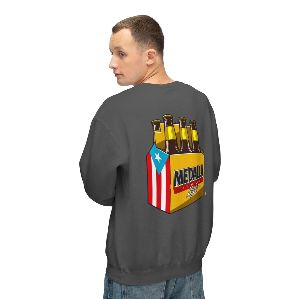Medalla Light Puerto Rico Sweatshirt Coqui Boricua flag  Beer Pack Graphic Puerto Rico Navidades