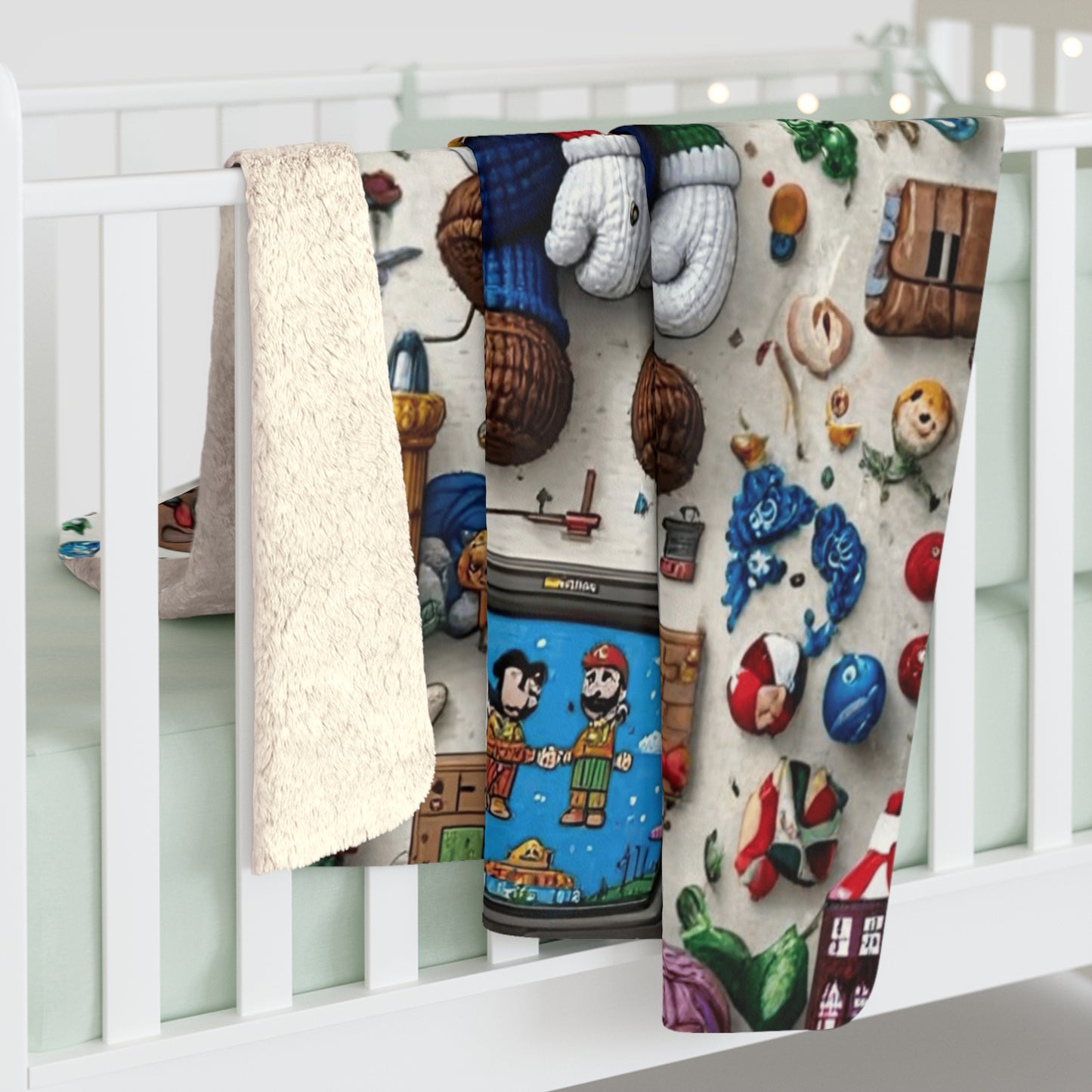 Kids Cartoon Blanket Retro Video Game Plush Throw