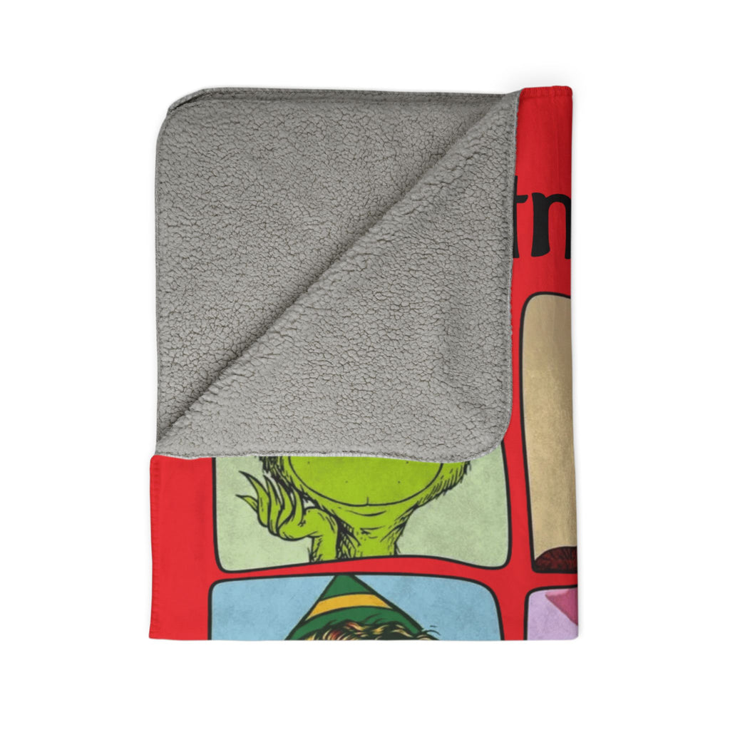 Christmas Legend Fleece Sherpa Blanket Happy Holidays Retro Characters including Benito from Puerto Rico