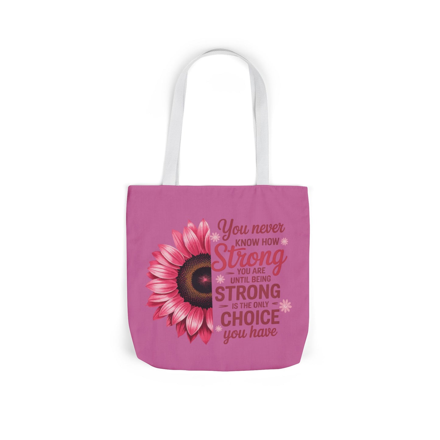 Cancer Survivor Hope Collection Inspirational Canvas Tote Bag with Floral Design