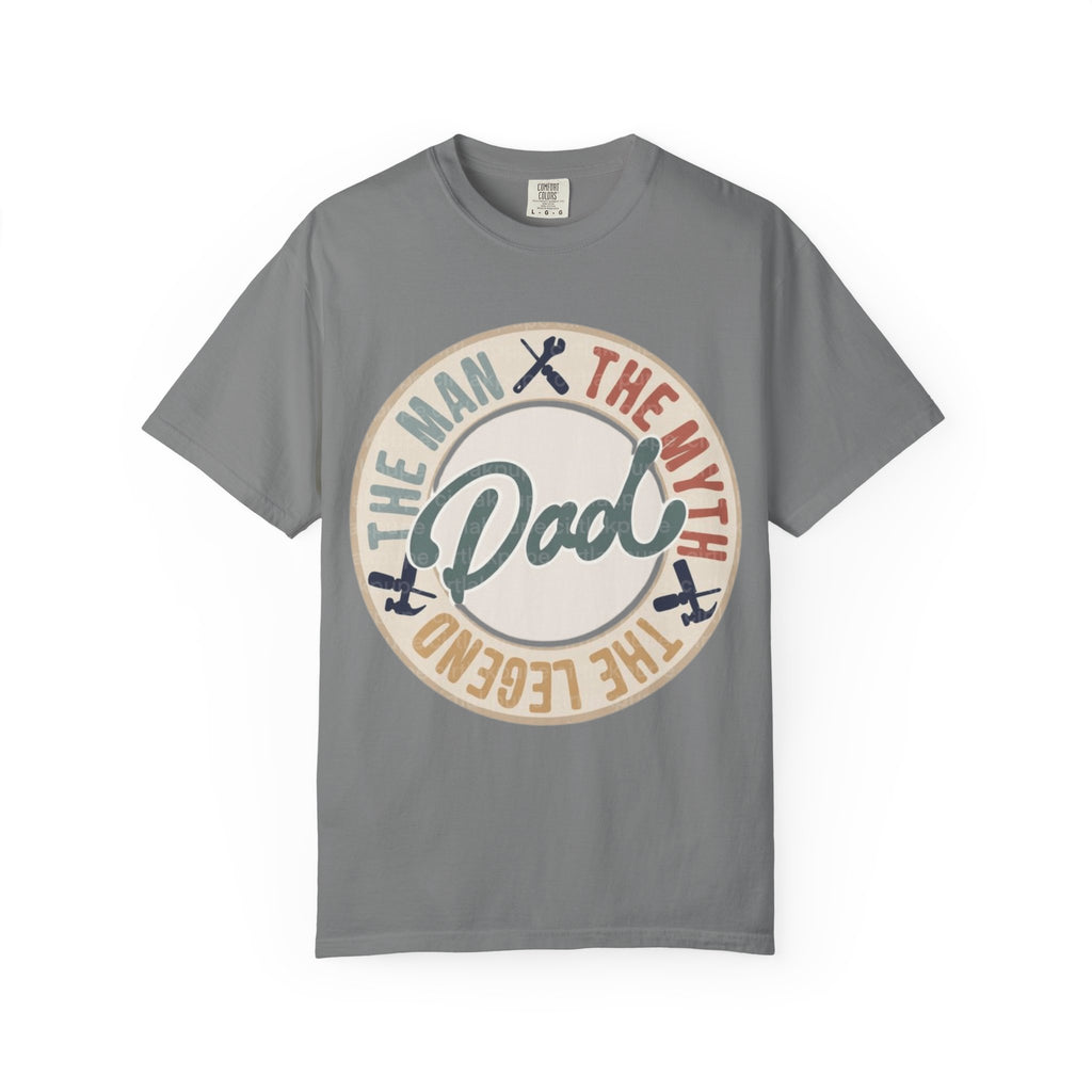 Dad Retro Badge T-Shirt — “Dad: The Man, The Myth, The Legend” Father’s Day Tee
