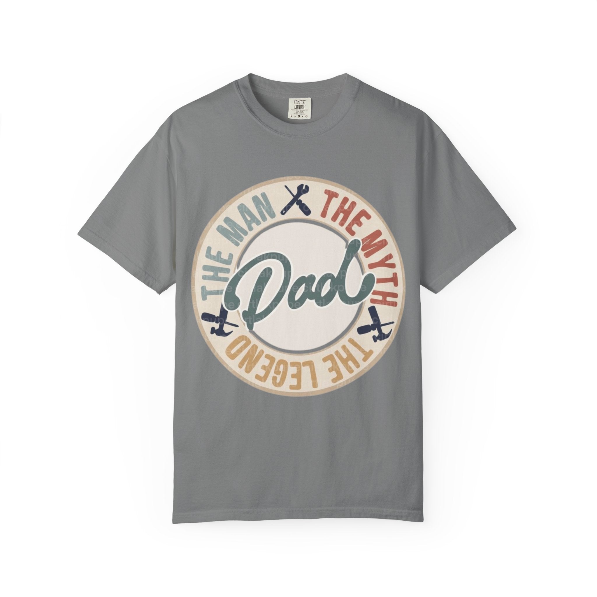 Dad Retro Badge T-Shirt — “Dad: The Man, The Myth, The Legend” Father’s Day Tee