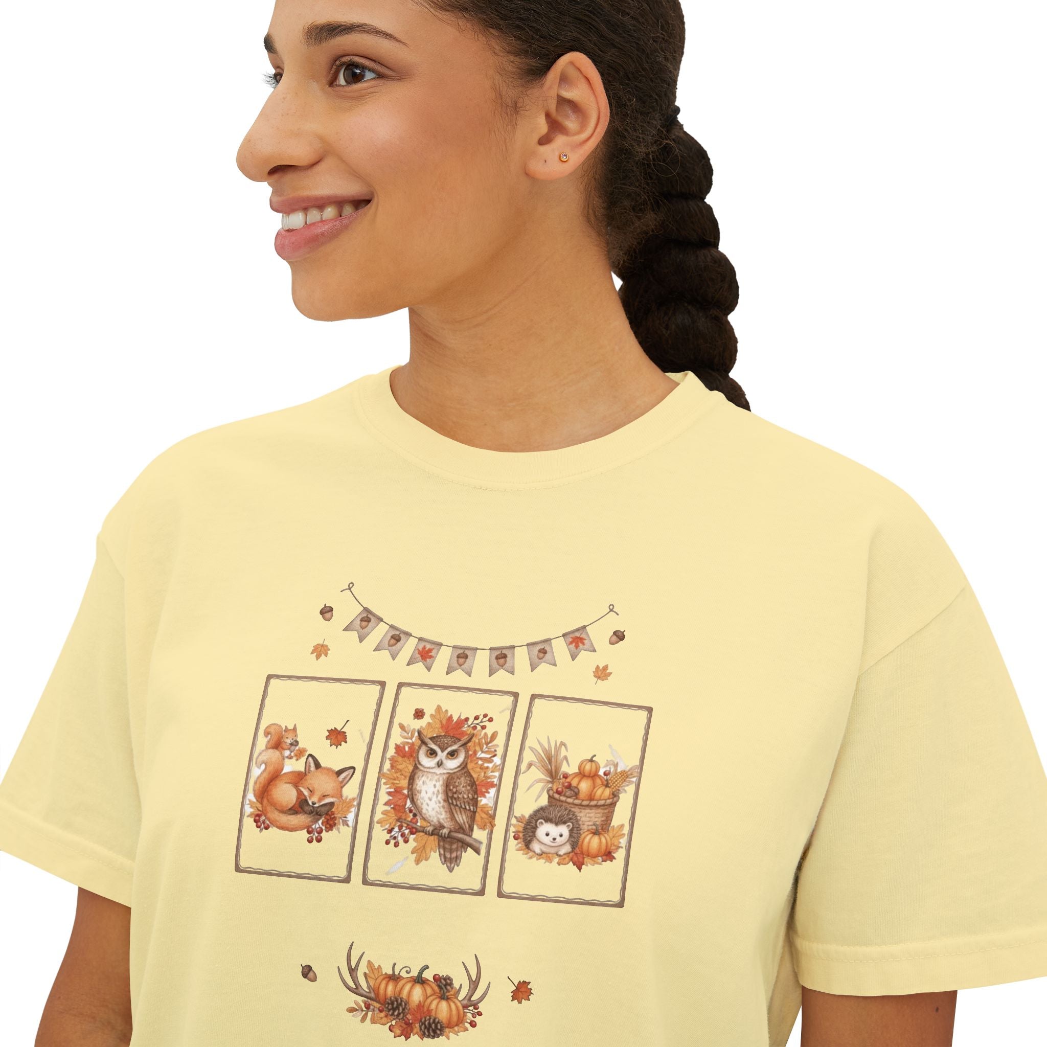 Autumn Vibes Women's Boxy Tee - Cozy Seasonal Apparel, Perfect for Fall Celebrations, Casual Style, Gift for Her, Cute Graphic Top