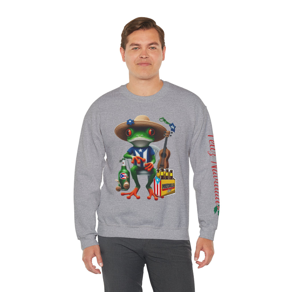 Frog Coqui Crewneck Sweatshirt – Coquito y Medalla Puerto Rican Vibes