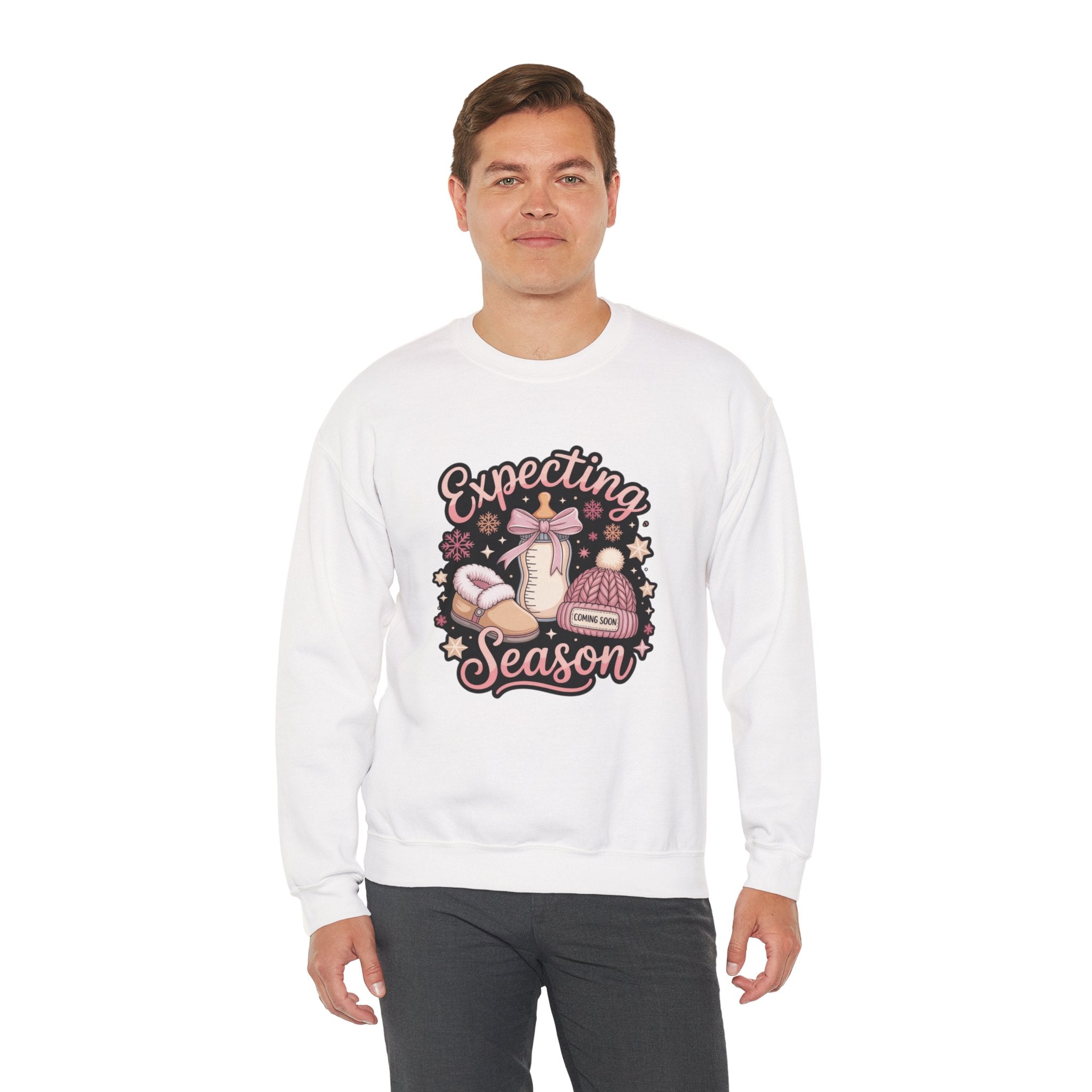 Expecting Season Sweatshirt  Cute Pregnancy Announcement Pullover Cartoon Christmas T-shirts and Sweaters