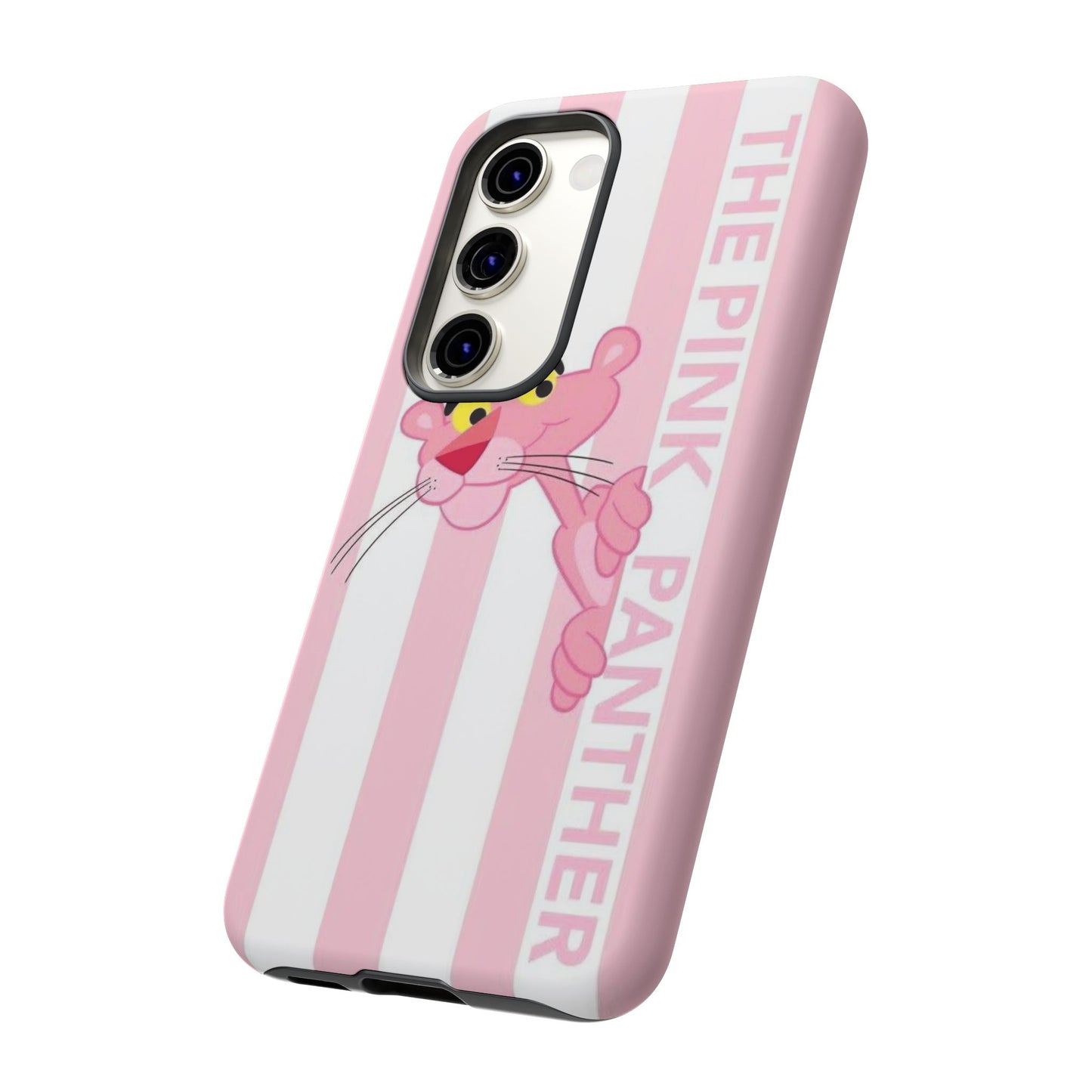 Pink Panther Tough Case Retro Striped Phone Case with "The Pink Panther" Design