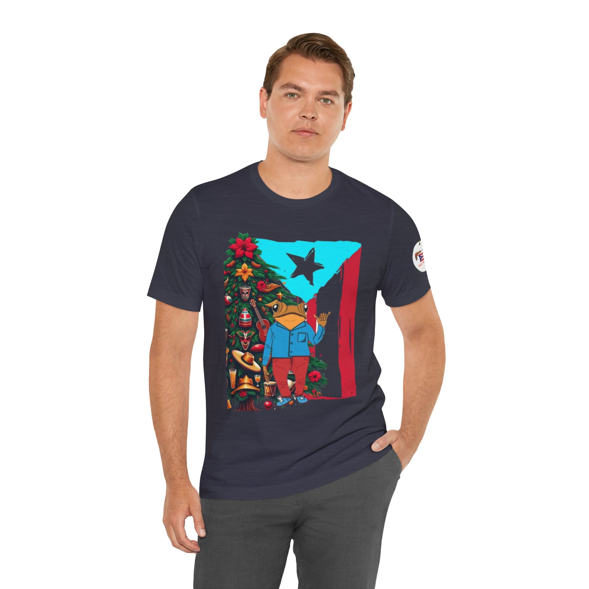 Puerto Rico Holiday T-Shirt  Coquí by Christmas Tree Graphic Puerto Rico’s Navidades