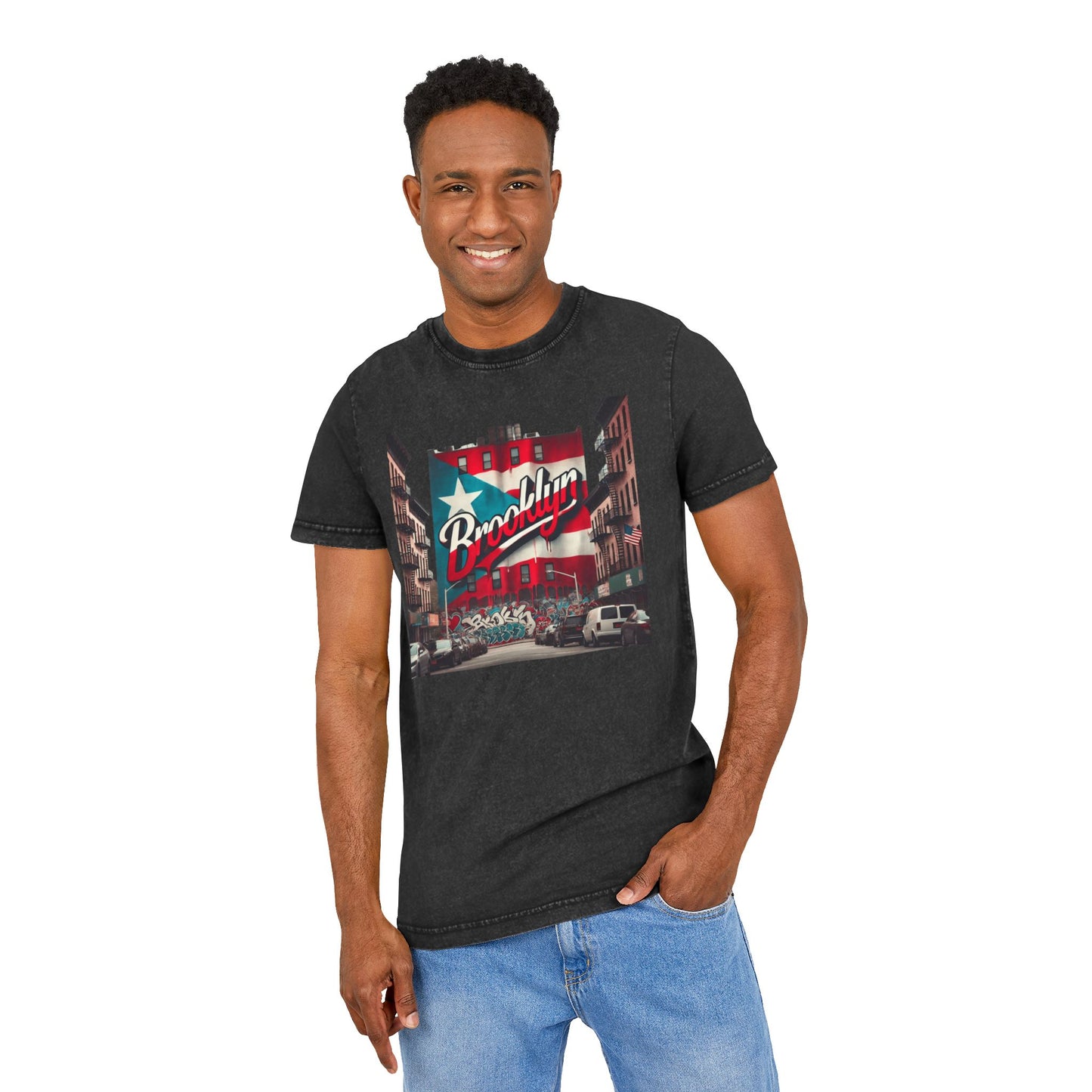 🗽🇵🇷 New Yorican and Proud – Where Boricua Meets Brooklyn Acid Washed Tee, Unisex T-Shirt, Gift for Travelers, Street Style Top