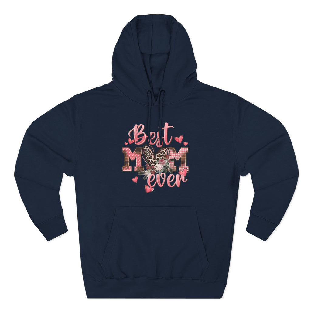 Best Mom Ever Hoodie  Leopard Heart Mother's Day Pullover