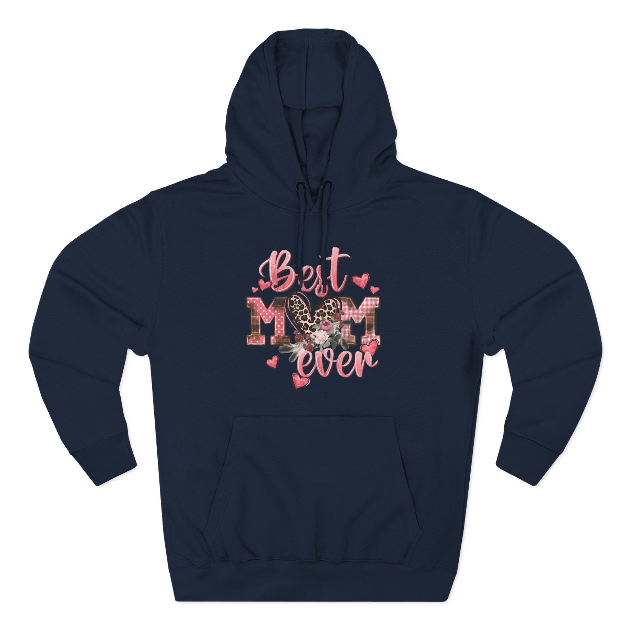 Best Mom Ever Hoodie  Leopard Heart Mother's Day Pullover