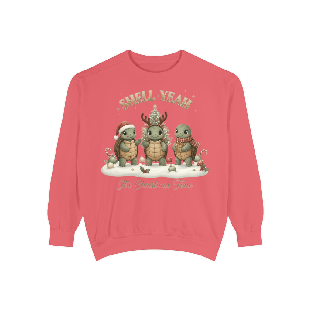 Christmas Turtle Sweatshirt  "Shell Yeah, It’s Christmas Time" Holiday Pullover
