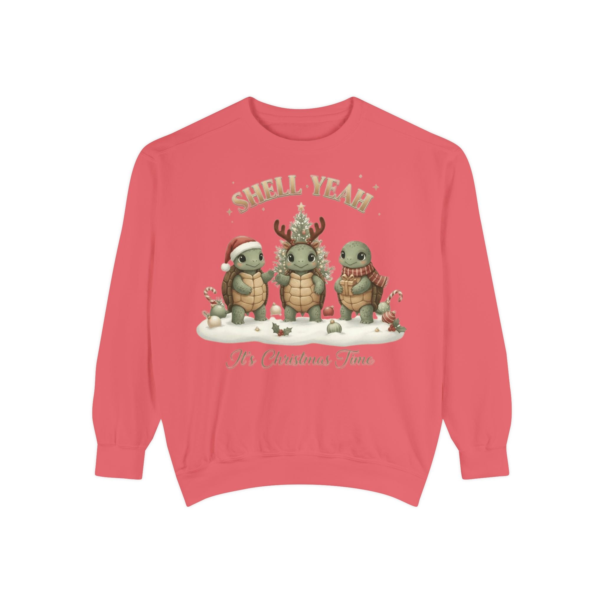 Christmas Turtle Sweatshirt  "Shell Yeah, It’s Christmas Time" Holiday Pullover