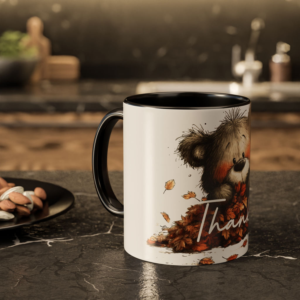 Thankful Bear Autumn Mug — Cute Fall Coffee Cup (11oz, 15oz)