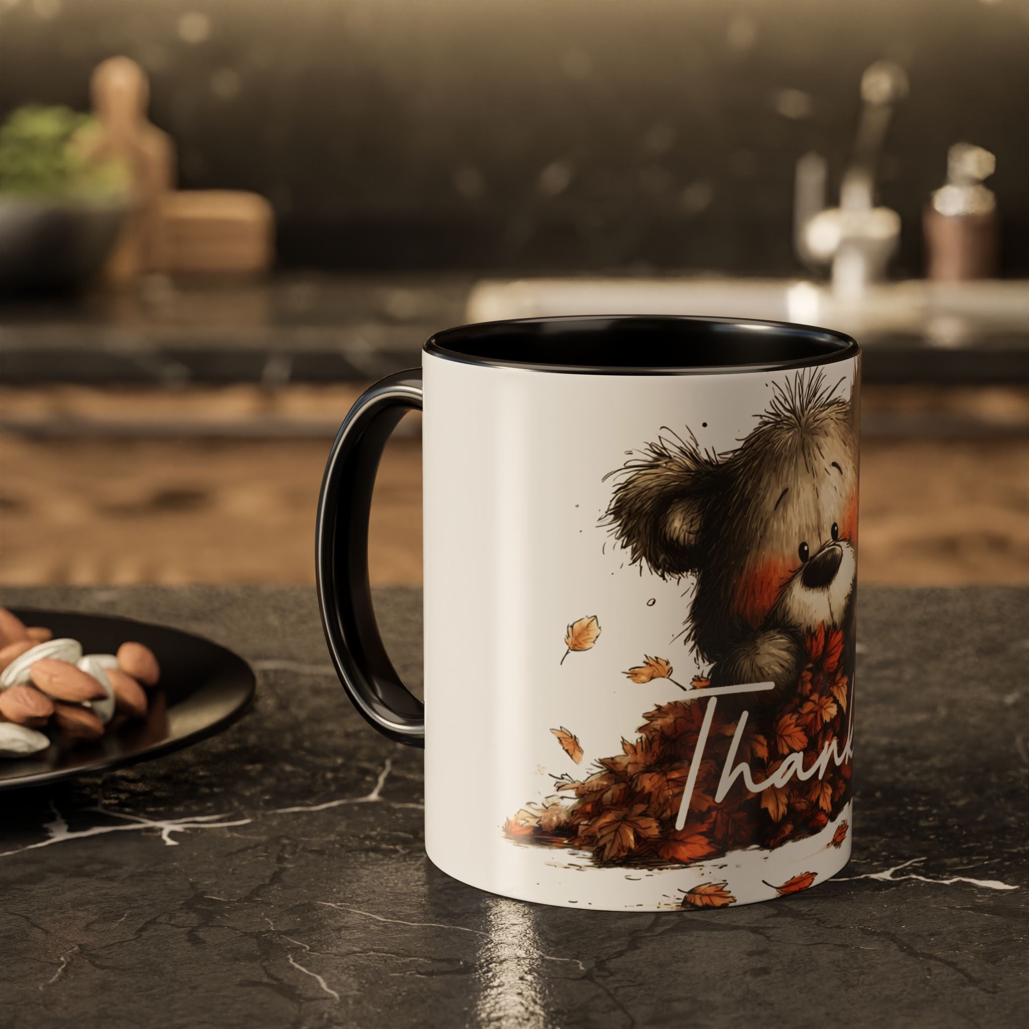 Thankful Bear Autumn Mug — Cute Fall Coffee Cup (11oz, 15oz)